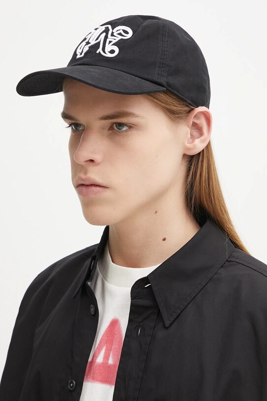 Palm Angels șapcă de baseball din bumbac Monogram PMLB094C99FAB0021001 negru SS25