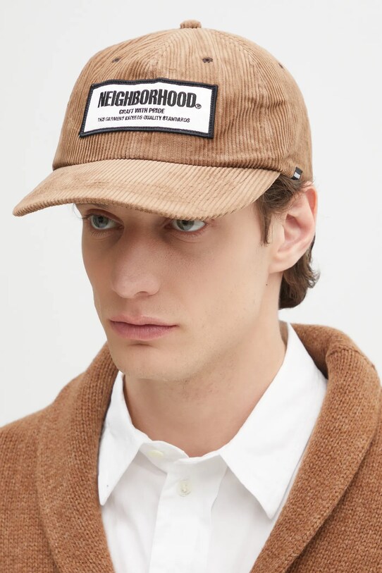 Pamučna kapa sa šiltom NEIGHBORHOOD Corduroy Dad Cap 242YGNH.HT04 smeđa SS25