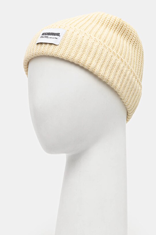 Шапка з домішкою вовни NEIGHBORHOOD Jp Beanie 242FUNH.HT01 бежевий SS25