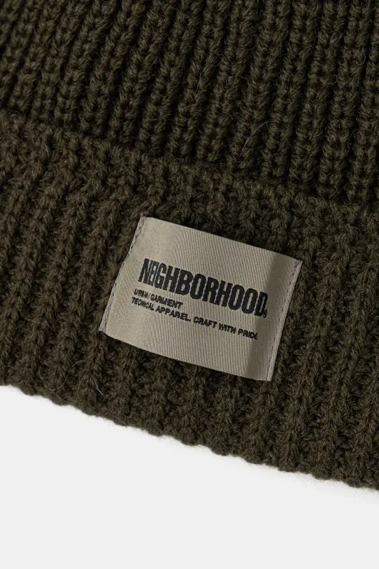 Akcesoria NEIGHBORHOOD czapka z domieszką wełny Jp Beanie 242FUNH.HT01 zielony