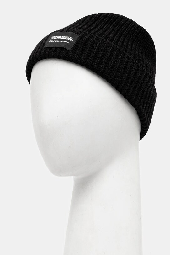 Шапка с примесью шерсти NEIGHBORHOOD Jp Beanie 242FUNH.HT01 чёрный SS25