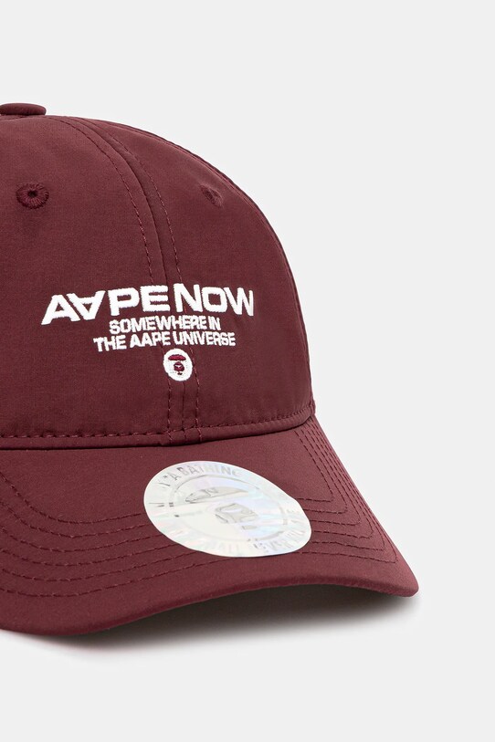 AAPE czapka z daszkiem Now AAPCPM5255XXO bordowy SS25