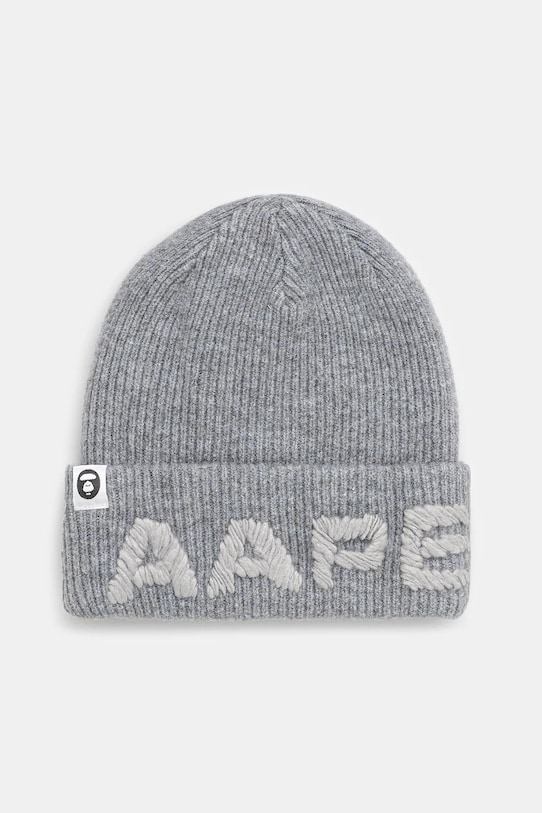 Kapa s dodatkom vune AAPE Main natpis siva AAPHTM5291XXN