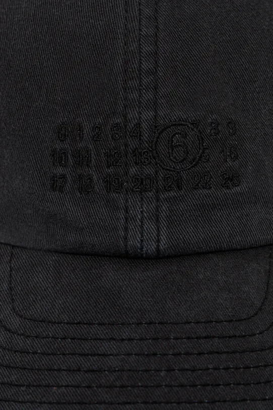 MM6 Maison Margiela czapka z daszkiem bawełniana SH2TC0002.M35190.899 czarny SS25