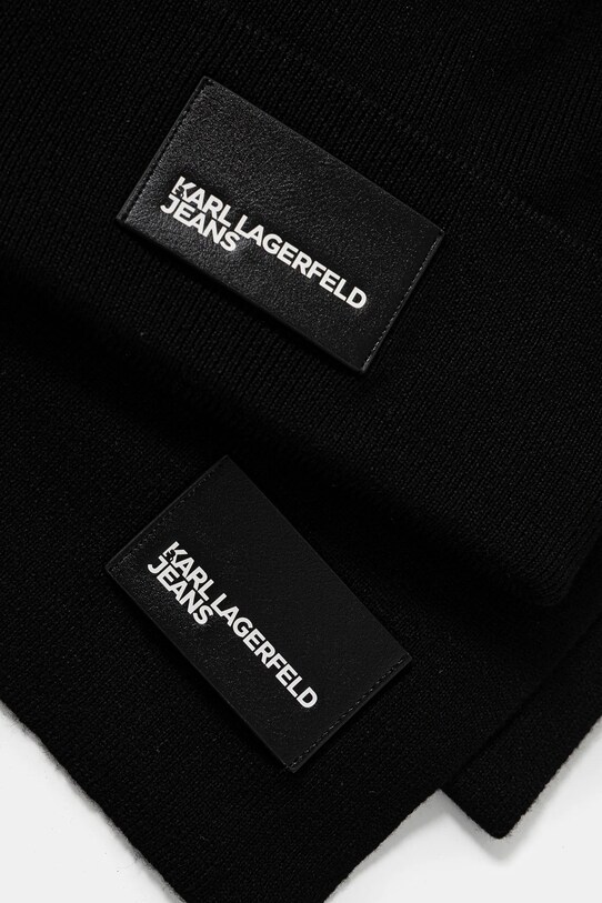 Шапка и шарф с примесью шерсти Karl Lagerfeld Jeans A1W33191 чёрный