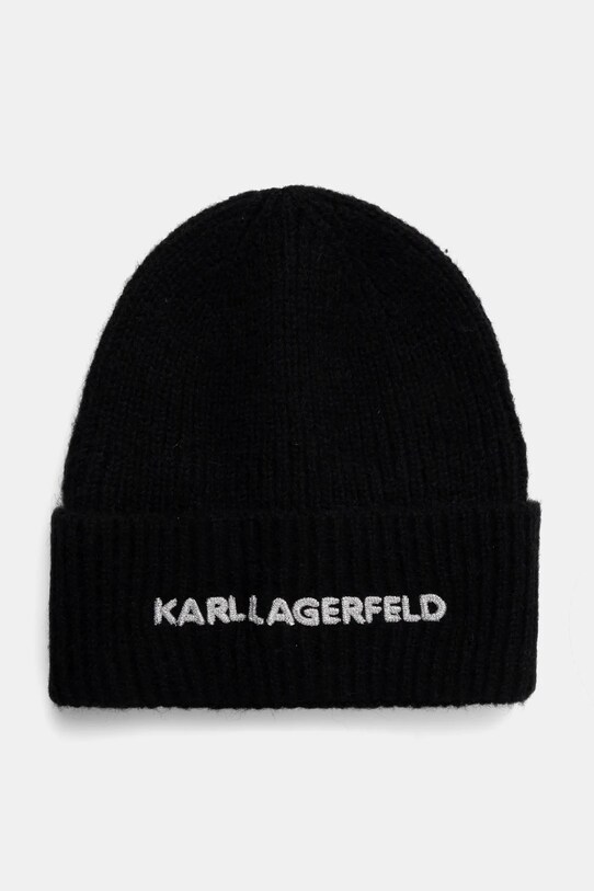 Karl Lagerfeld caciula din amestec de lana imprimeu negru A1W33156