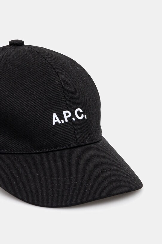 A.P.C. șapcă de baseball din bumbac casquette charlie COHFK.M24069 negru SS25