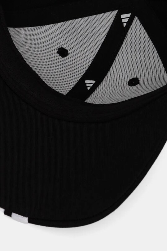 Бавовняна бейсболка adidas BBALL 3S CAP NL чорний JG1072