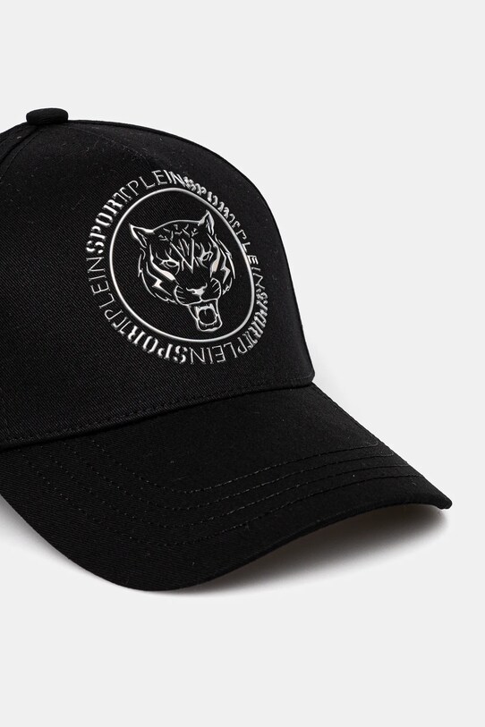 PLEIN SPORT czapka z daszkiem bawełniana SADA.UAC0498.STE003N czarny SS25