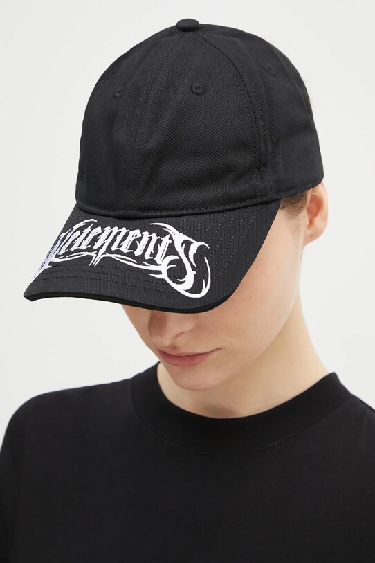 VETEMENTS cotton baseball cap Metal Logo black UA66CA140B