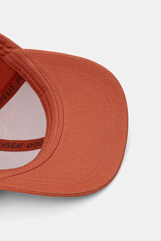Bombažna bejzbolska kapa EA7 Emporio Armani oranžna AF11989.7X000005