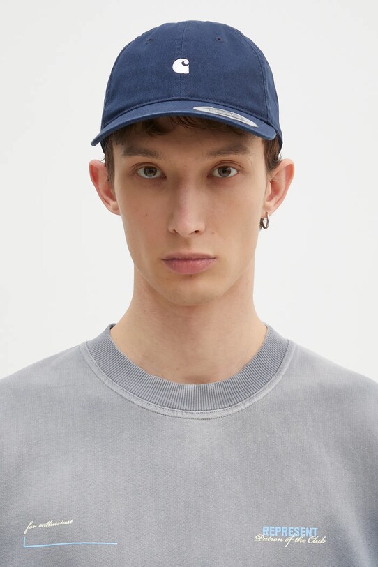 Carhartt WIP cotton baseball cap Madison Logo Cap I023750.0POXX navy SS25