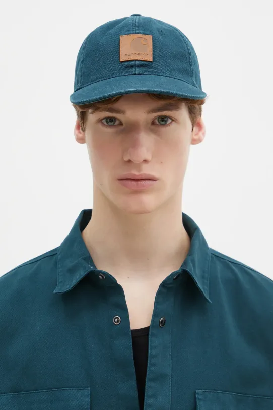 Šiltovka Carhartt WIP Canvas Cap jednofarebný tyrkysová I034347.2P0XX