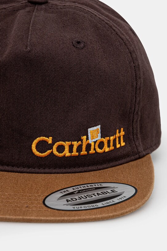 Carhartt WIP czapka z daszkiem bawełniana Label Script Coach Cap I034361.51XX brązowy SS25