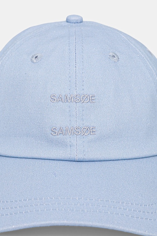 Samsoe Samsoe czapka z daszkiem bawełniana SAADDIE U10000001 niebieski SS25