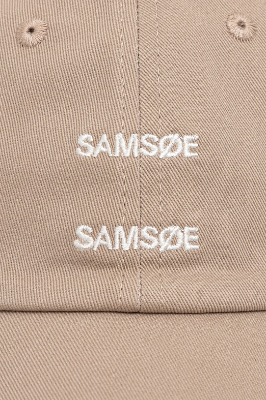 Бавовняна бейсболка Samsoe Samsoe SAADDIE U10000001 коричневий SS25