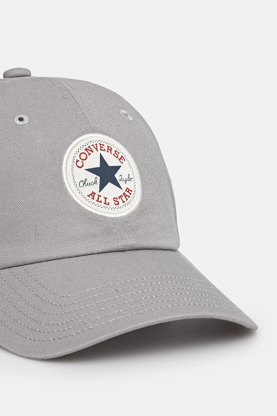 Bavlněná baseballová čepice Converse 10027421.A10 šedá SS25