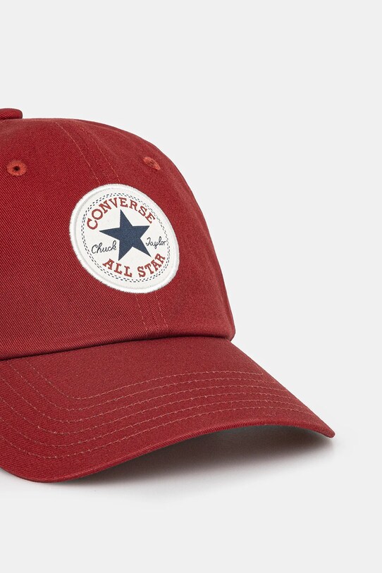 Bavlněná baseballová čepice Converse 10027421.A17 burgundské SS25