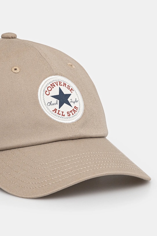 Bavlněná baseballová čepice Converse 10027421.A19 béžová SS25