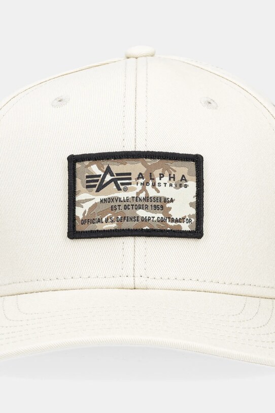 Alpha Industries șapcă de baseball din bumbac Crew Camo Cap 156903 bej SS25