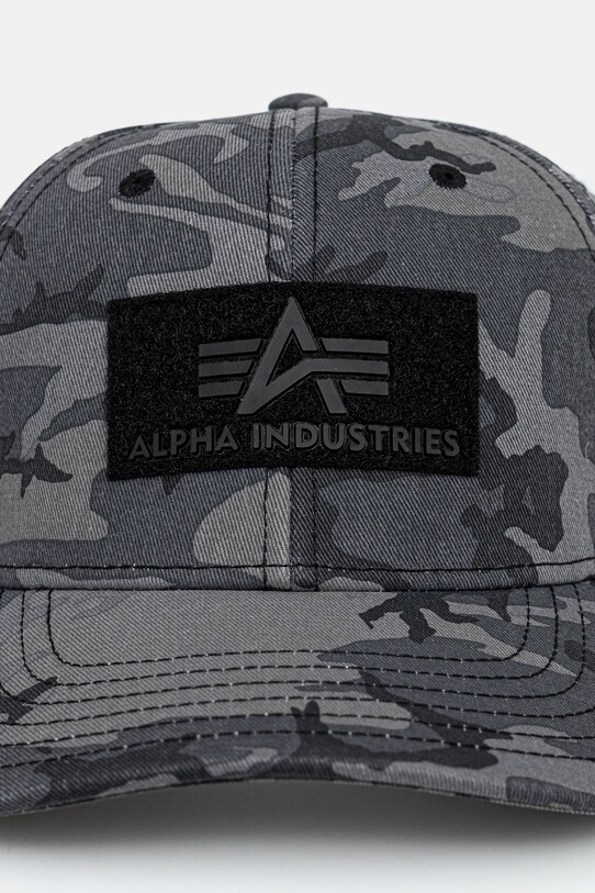 Bavlněná baseballová čepice Alpha Industries VLC Cap Camo 168903C šedá SS25