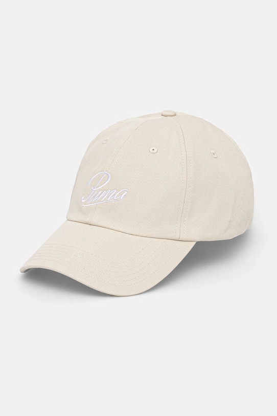 Puma berretto da baseball in cotone piccola impronta beige 25996