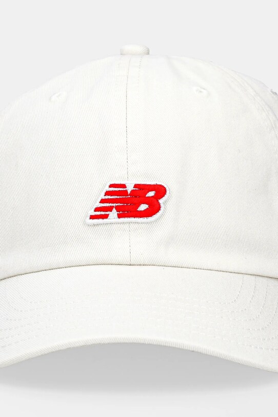New Balance czapka z daszkiem bawełniana LAH51013SST biały SS25