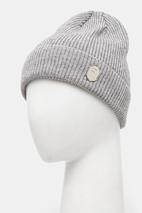 Akcesoria A Bathing Ape czapka wełniana One Point Knit 1K80181304 szary