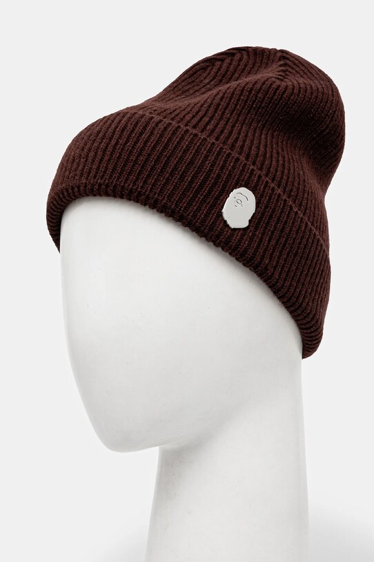 Аксесуари Вовняна шапка A Bathing Ape One Point Knit 1K80181304 коричневий