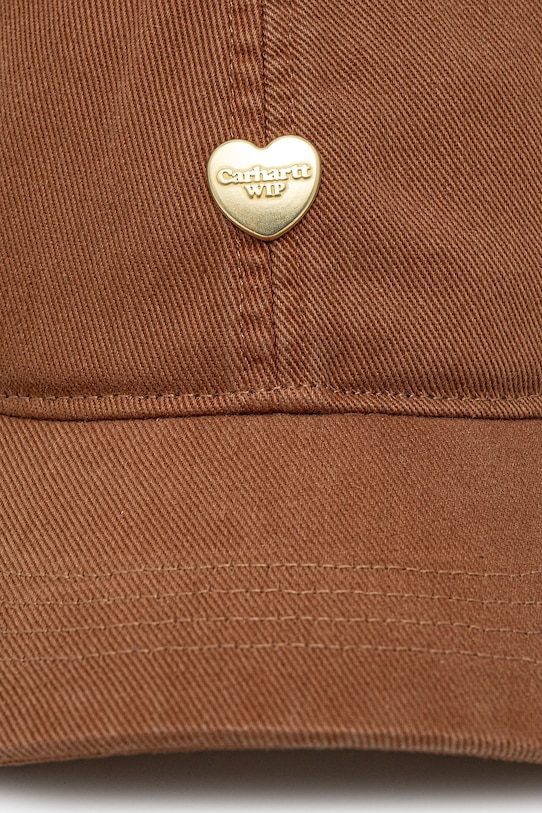 Carhartt WIP czapka z daszkiem bawełniana Heart Metal Cap I034609.08WXX brązowy SS25