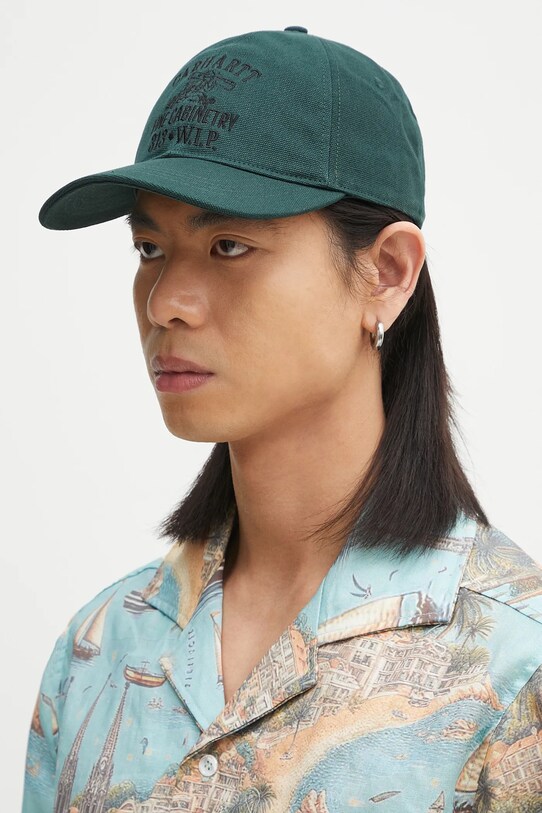 Хлопковая кепка Carhartt WIP Cabinetry Cap I034749.2XGXX зелёный SS25