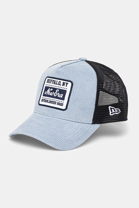 New Era cappello con visiera in velluto a coste cotone blu 60603671