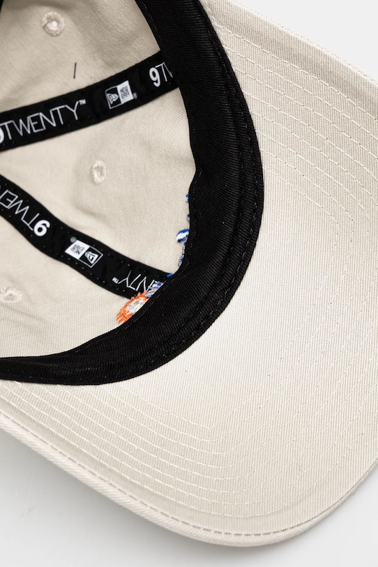 New Era czapka z daszkiem bawełniana beżowy 60595355