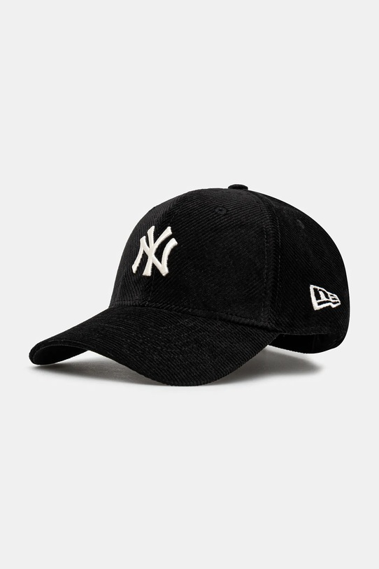 Baseball kapa iz rebrastega žameta New Era Našitek črna 60595254