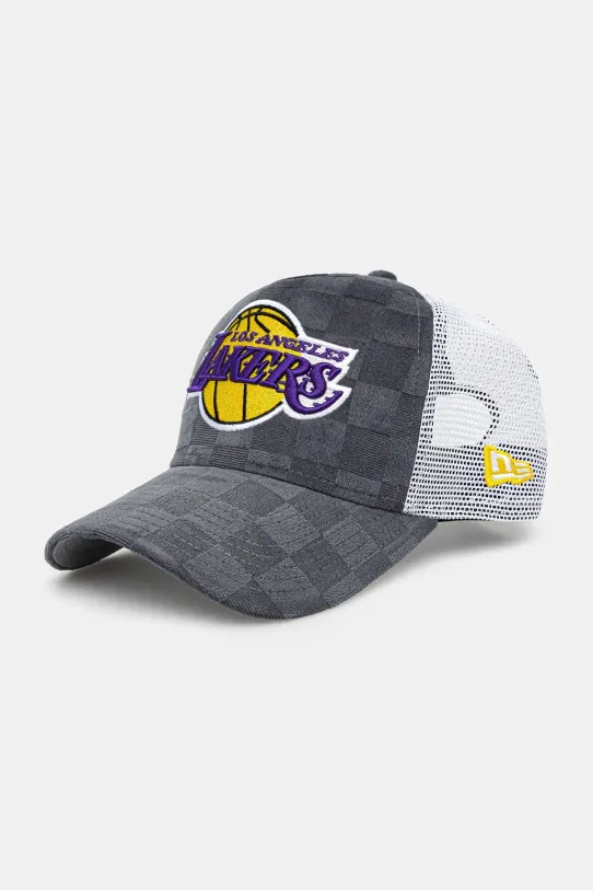 Kšiltovka New Era Tonal Check Trucker Lakers nášivka šedá 60595261
