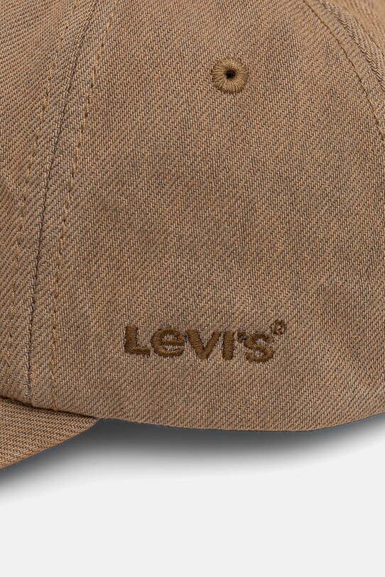 Βαμβακερό καπέλο του μπέιζμπολ Levi's D7589.0017 μπεζ SS25