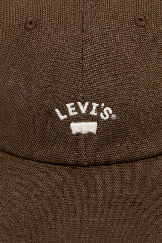 Levi's czapka z daszkiem bawełniana 000AG.0011 brązowy SS25