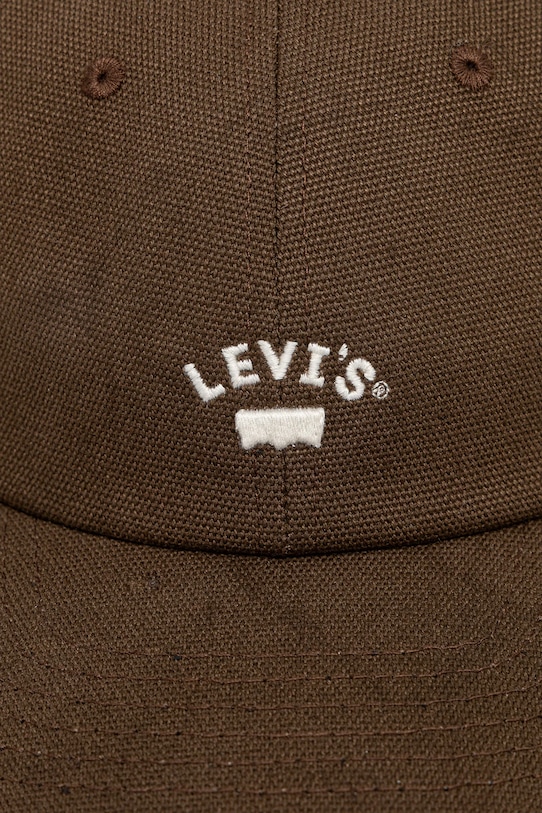 Βαμβακερό καπέλο του μπέιζμπολ Levi's 000AG.0011 καφέ SS25