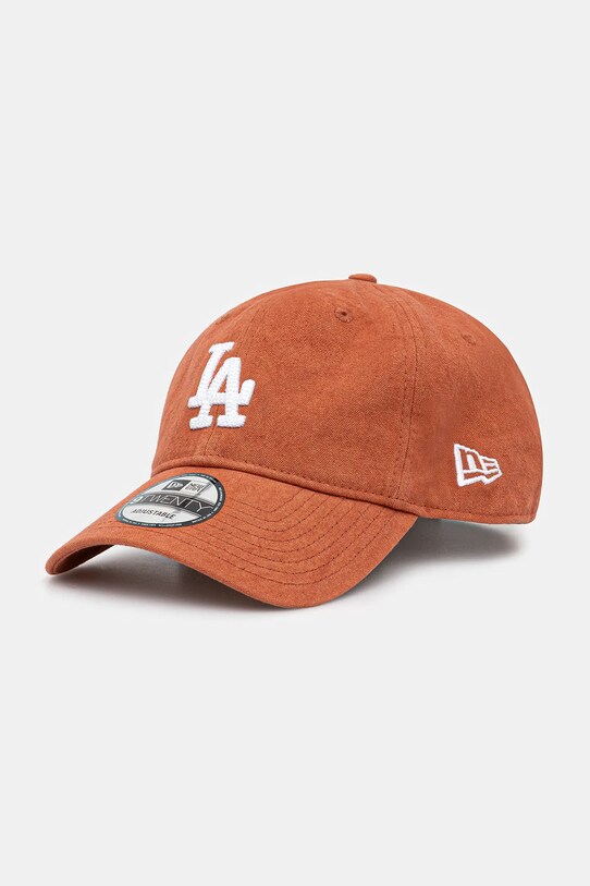 New Era czapka z daszkiem bawełniana Canv 920 LA Dodgers bawełna pomarańczowy 60595143