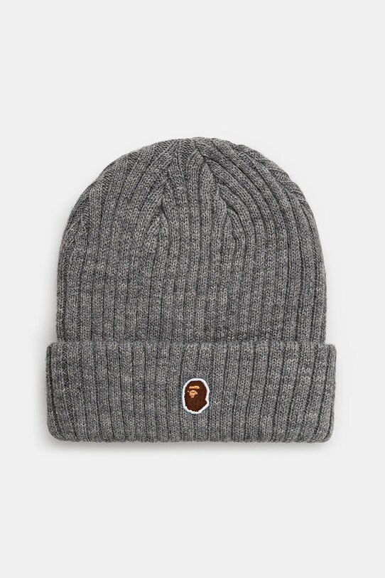 Шапка с примесью шерсти A Bathing Ape One point гладкий серый 1K80281003