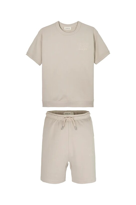 Детский комплект из хлопка Calvin Klein Jeans 0 хлопок бежевый IB0IB02386.128.176.PPYA