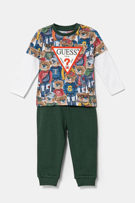 Pamučni komplet za bebe Guess Planet friendly zelena I5RG02.K8HM4.PPYA