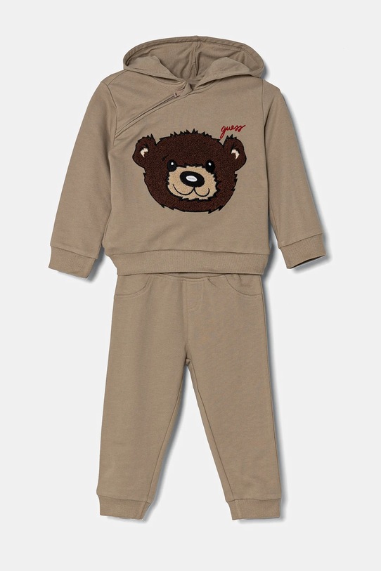 Guess dres bawełniany dziecięcy aplikacja beżowy I5RG05.KAN00.PPYA