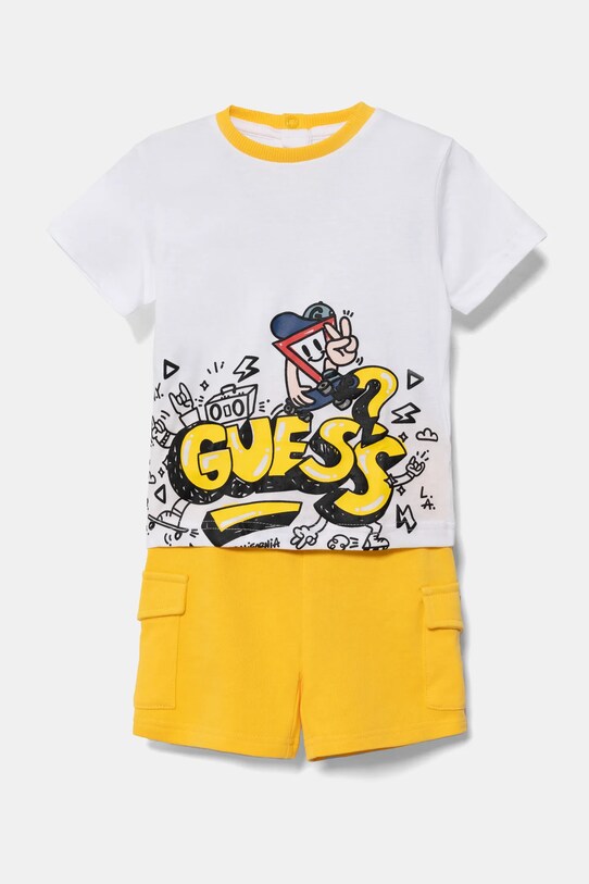 Guess set de bumbac pentru bebelusi uni alb I5RG06.K8HM4.PPYA