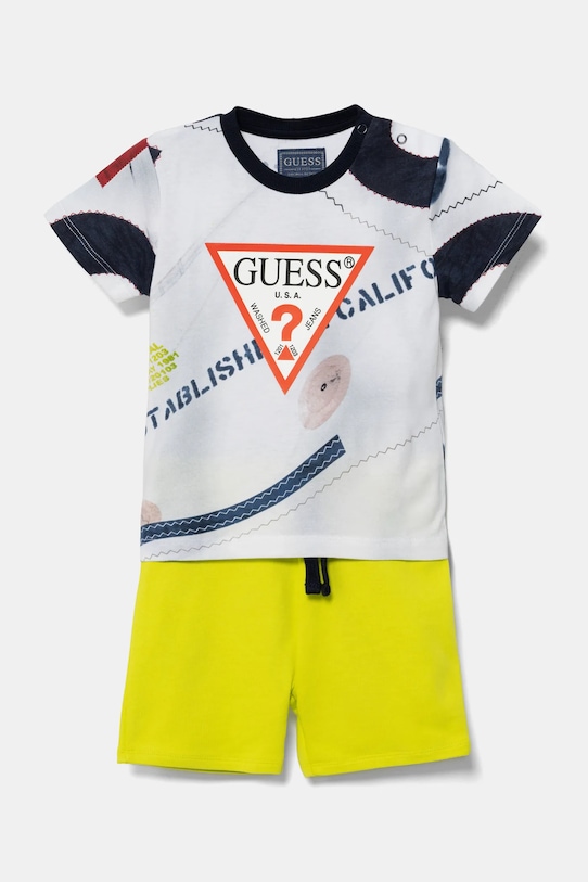 Dětská bavlněná souprava Guess hladký žlutá I5RG08.K8HM4.PPYA