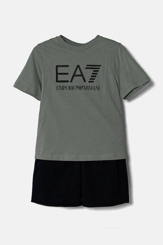 Детский комплект из хлопка EA7 Emporio Armani хлопок зелёный 7B000043.AF10378