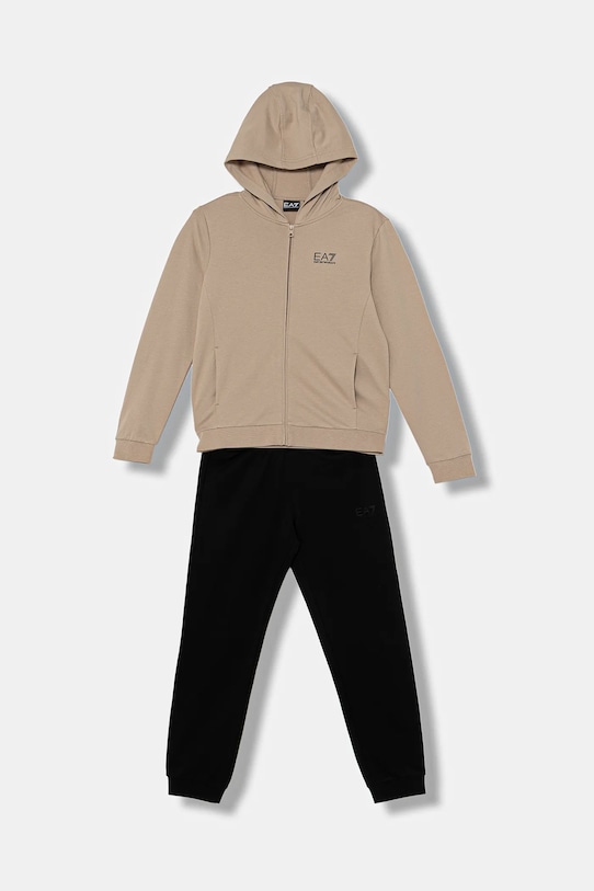 Дитячий спортивний костюм EA7 Emporio Armani бавовна бежевий 7B000031.AF10380
