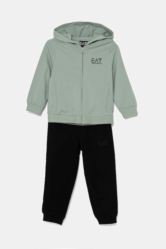 Detská tepláková súprava EA7 Emporio Armani bavlna zelená 7B000031.AF10380