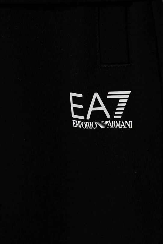 Băieți EA7 Emporio Armani trening de bumbac pentru copii 7B000030.AF10380 negru