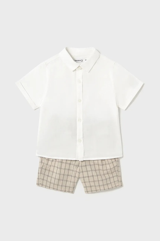 Komplet za dojenčka z mešanico lanu Mayoral Vzorčasti bela 1251.3A.Baby.PPYA